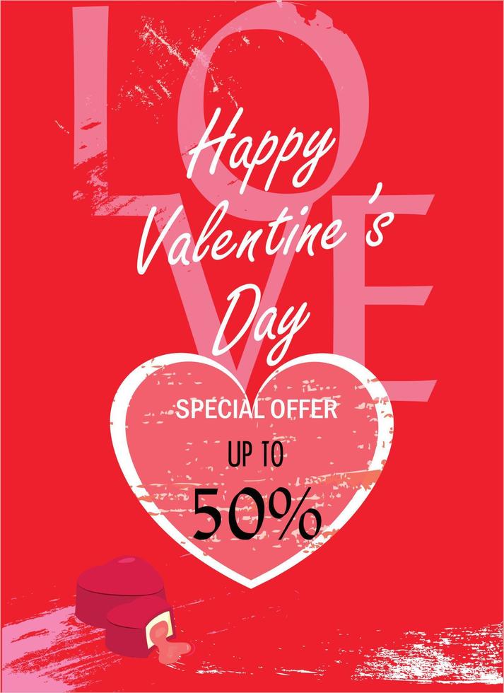 fond de vente de la saint-valentin avec combinaison d'images de coeur. illustration vectorielle pour sites Web, affiches, publicités, coupons, matériel promotionnel. vecteur