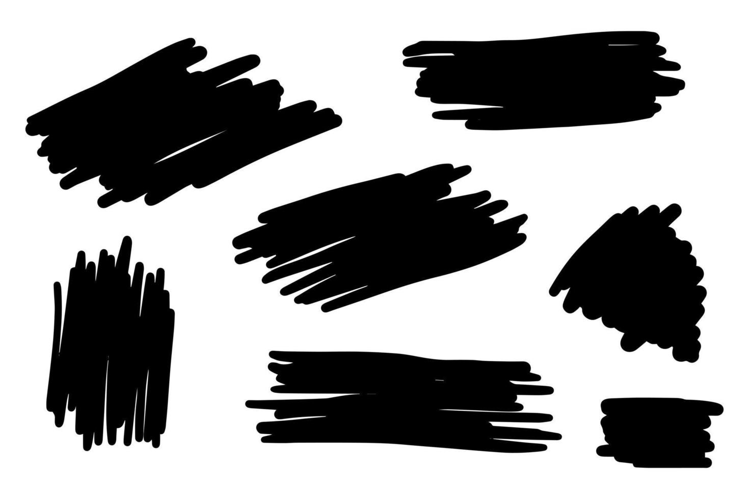 ensemble de traits de pinceau de ligne de gribouillis dessinés à la main. éléments esquissés de style doodle vecteur
