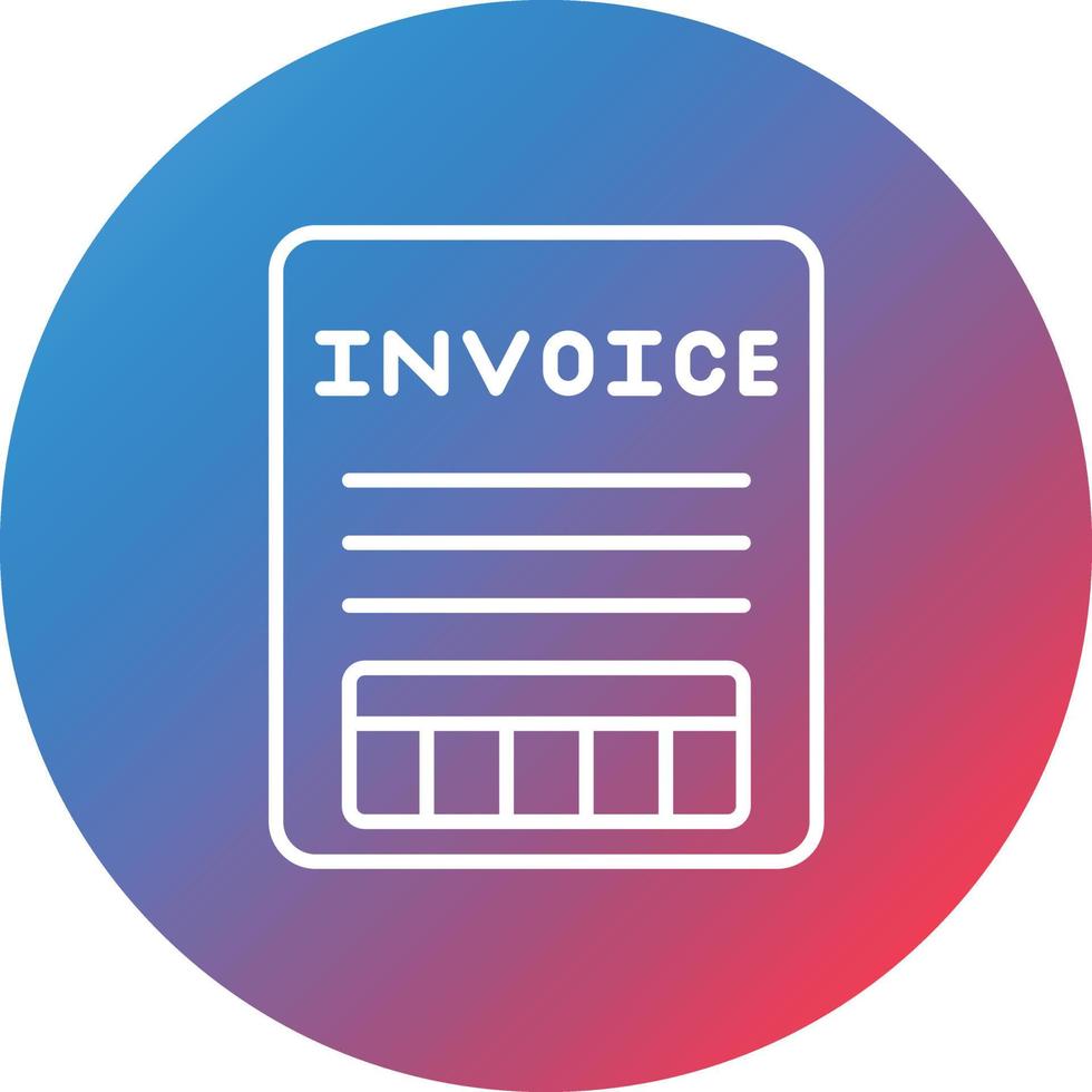 icône de fond de cercle dégradé de ligne d'affacturage de facture vecteur