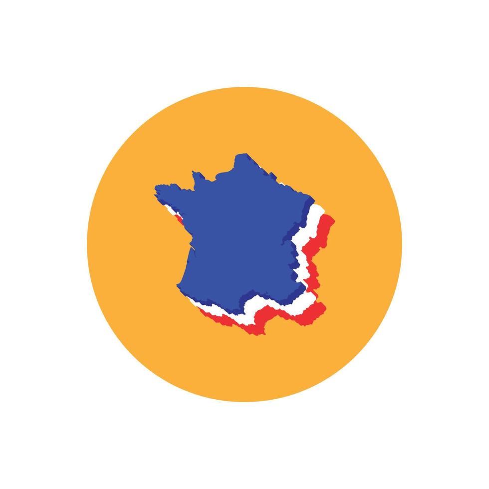 conception d'illustration de logo de carte de france vecteur