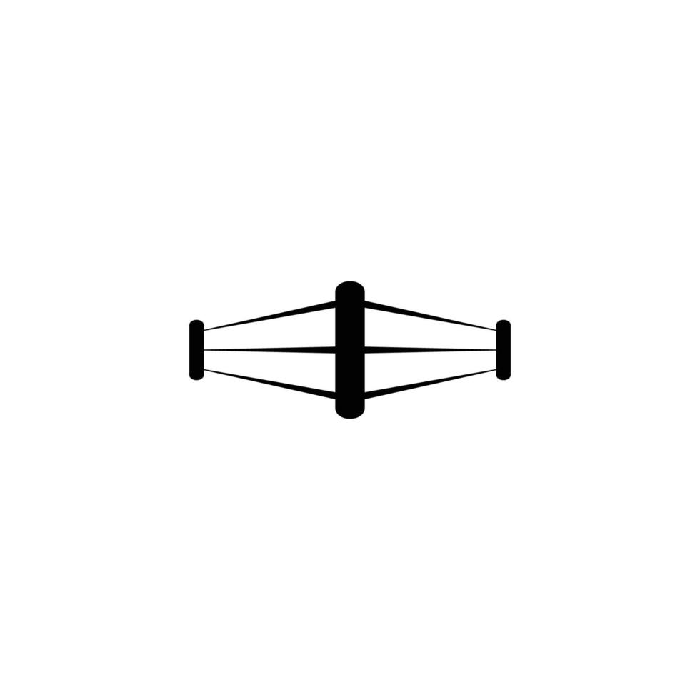 conception d'illustration de logo de ring de boxe simple vecteur