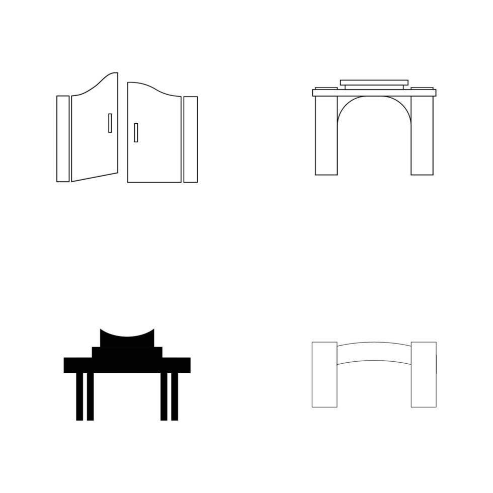 conception d'illustration d'icône de porte simple vecteur