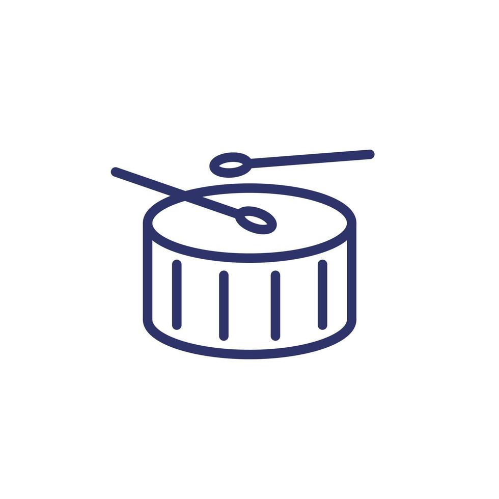 icône de ligne de tambour sur blanc vecteur