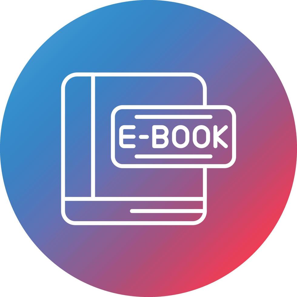 icône de fond de cercle dégradé ligne ebook vecteur