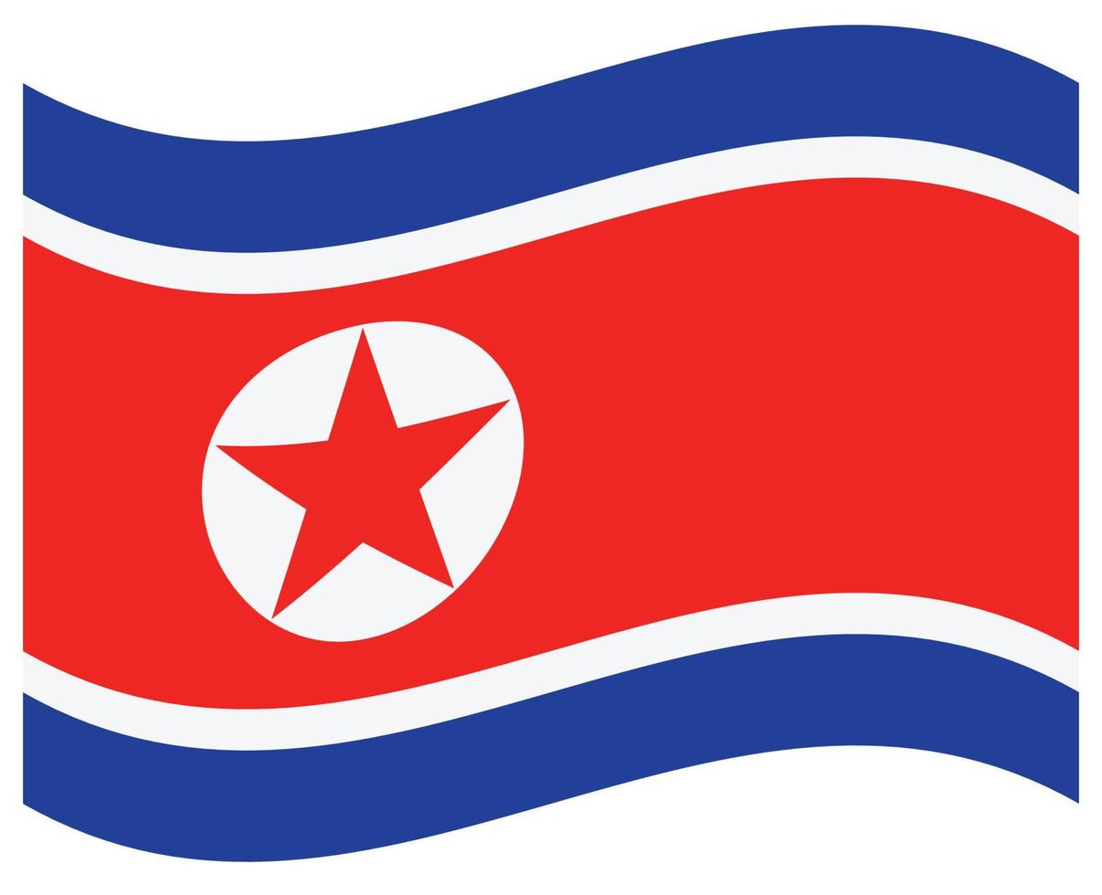 drapeau national de corée, nord - icône de couleur plate. vecteur