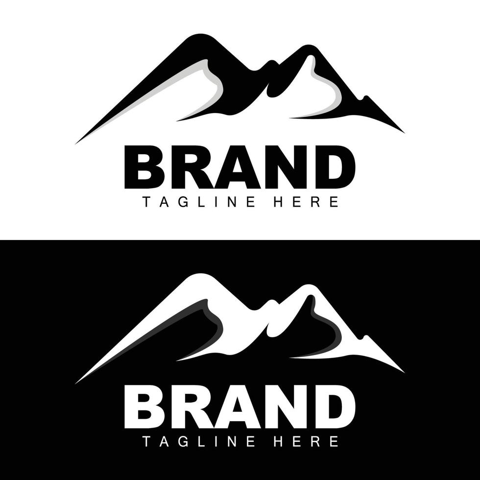 logo de montagne, escalade vectorielle en montagne, aventure, conception pour l'escalade, équipement d'escalade et marque avec logo de montagne vecteur