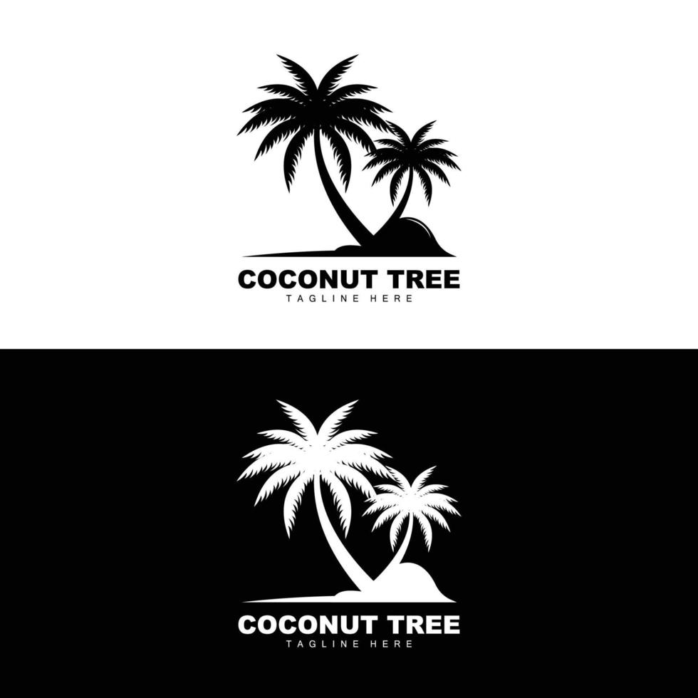 logo de cocotier, vecteur d'arbre océanique, conception de modèles, image de marque de produit, logo d'objet de tourisme de plage