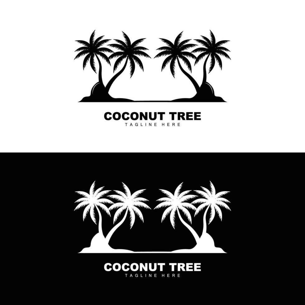 logo de cocotier, vecteur d'arbre océanique, conception de modèles, image de marque de produit, logo d'objet de tourisme de plage