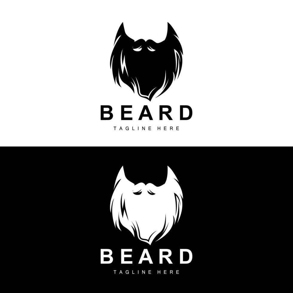 logo barbe, salon de coiffure vectoriel, conception pour l'apparence masculine, coiffeur, cheveux, mode vecteur