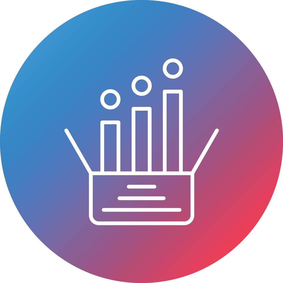 icône de fond de cercle de gradient de ligne de croissance de produit vecteur