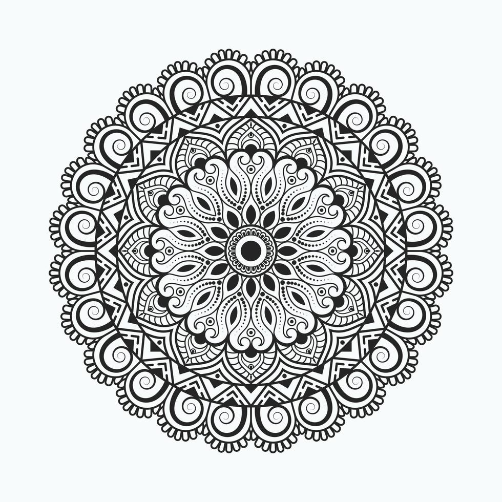 conception de mandala de fleur circulaire décorative sur fond simple vecteur gratuit