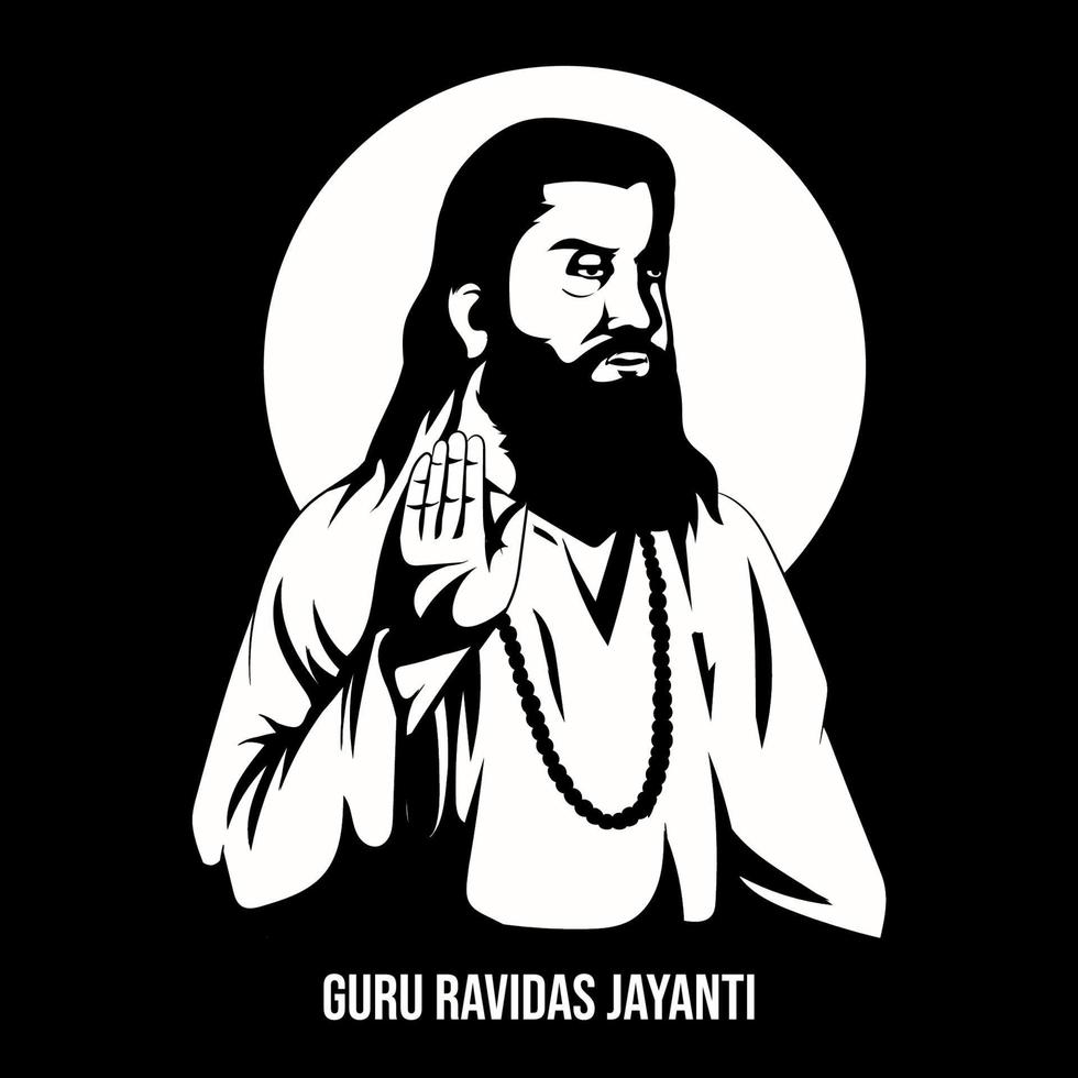 heureux gourou ravidas jayanti vecteur