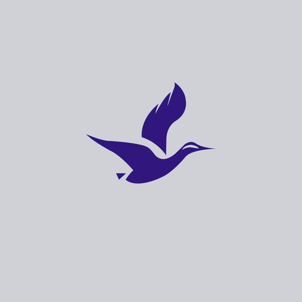 modèle de conception de logo minimal de canard volant vecteur