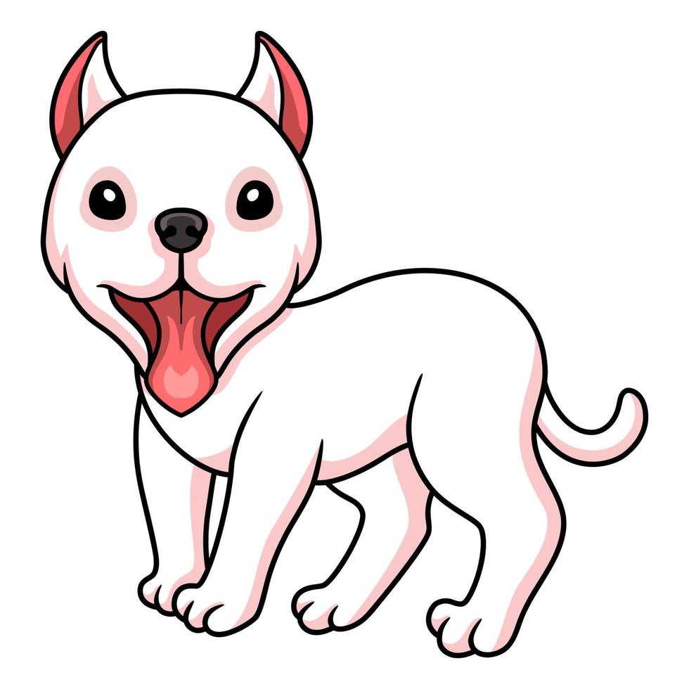 dessin animé mignon chien dogo argentino vecteur