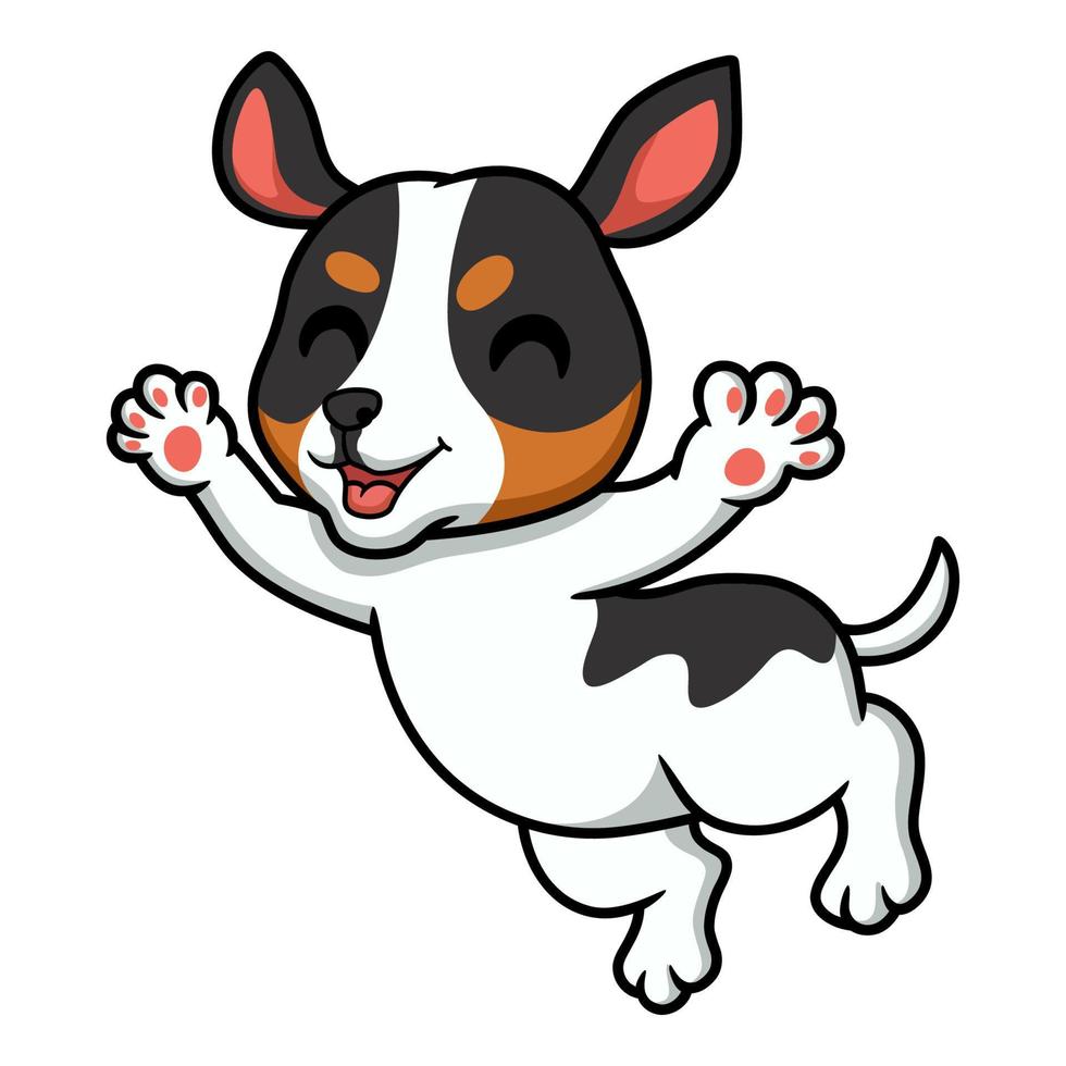 mignon, rat, terrier, chien, dessin animé, poser vecteur