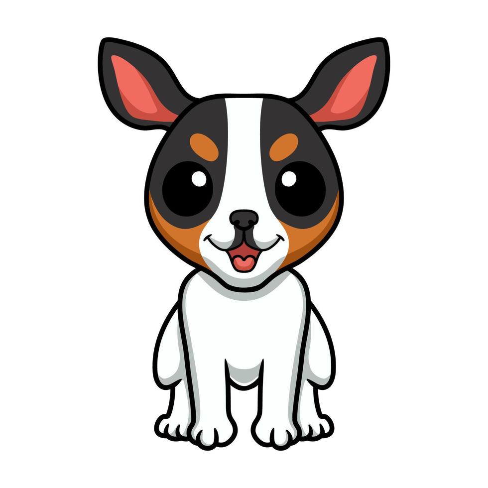 dessin animé mignon chien rat terrier vecteur