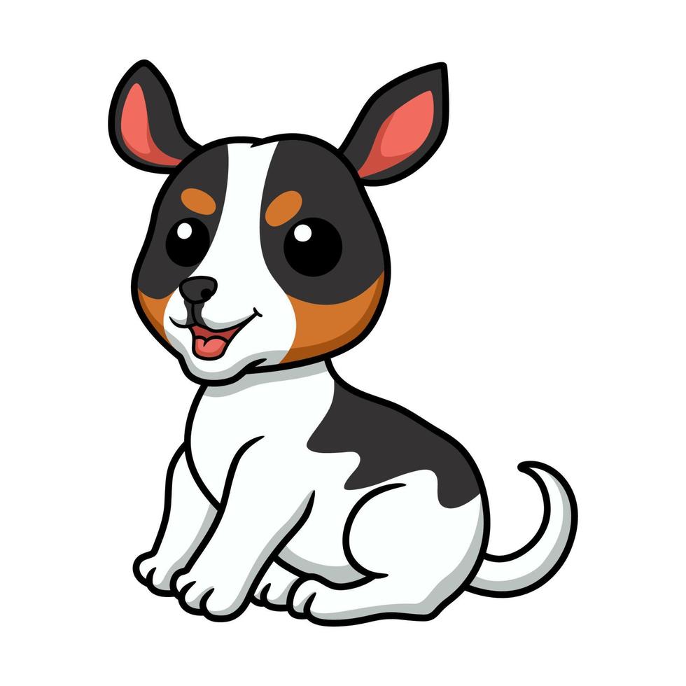 dessin animé mignon chien rat terrier vecteur