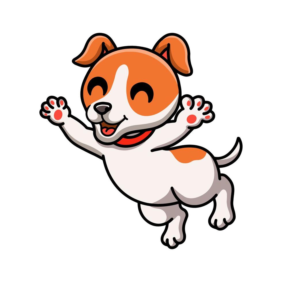 dessin animé mignon chien jack russel vecteur