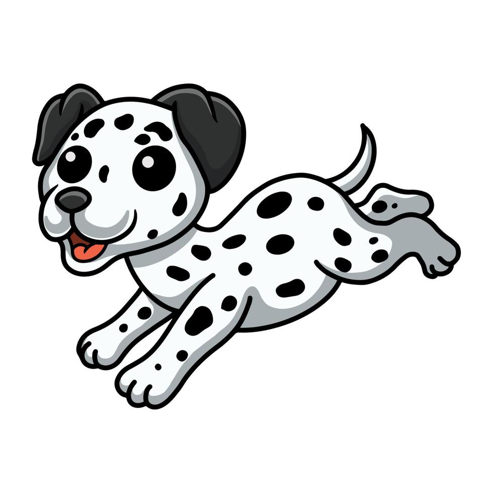 dessin animé mignon chien dalmatien en cours d'exécution vecteur