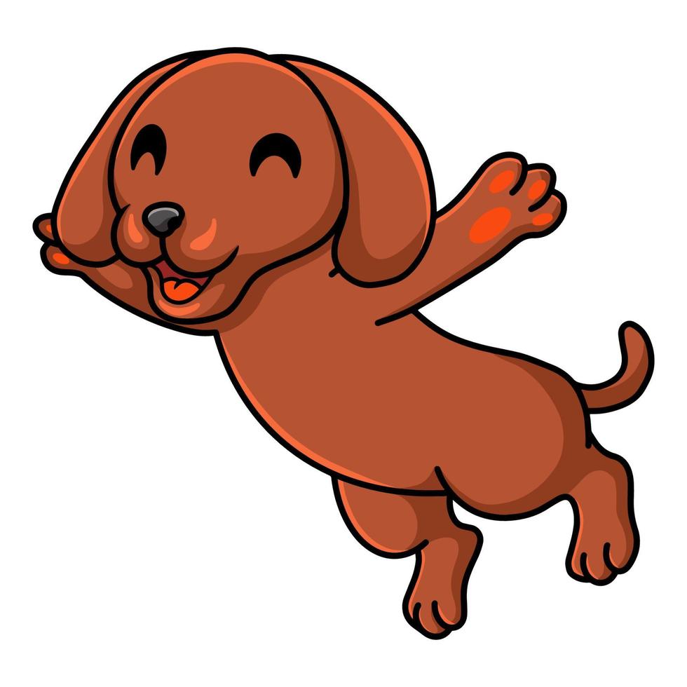 dessin animé mignon chien teckel posant vecteur