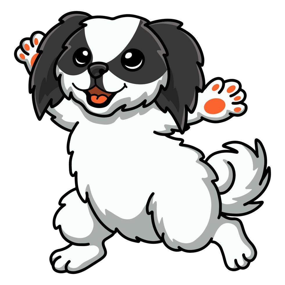 dessin animé mignon chien menton japonais vecteur