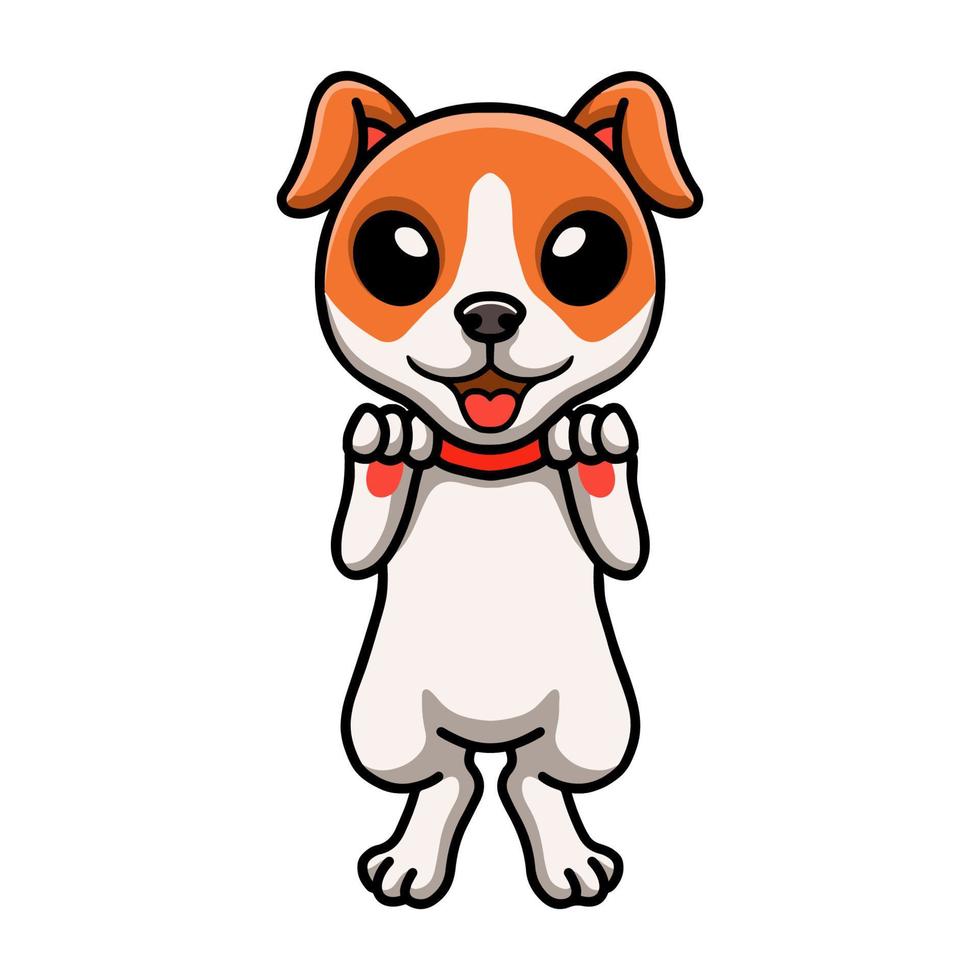 dessin animé mignon chien jack russel vecteur