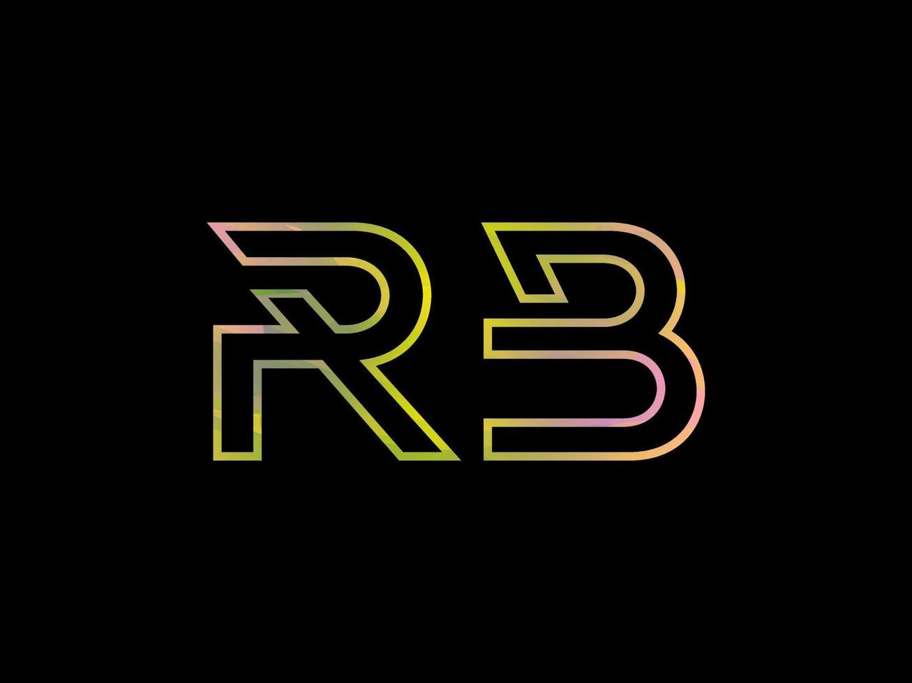 logo de lettre rb avec vecteur de texture arc-en-ciel coloré. vecteur professionnel.