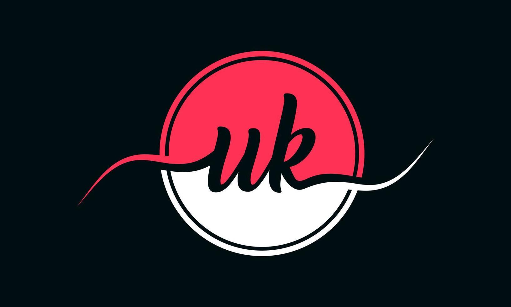 logo initial de la lettre britannique avec cercle intérieur de couleur blanche et rose. vecteur professionnel.