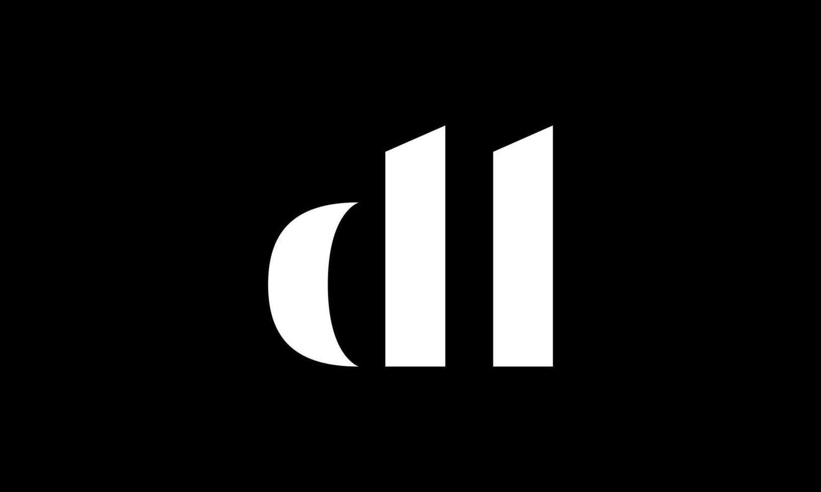 création de logo lettre initiale dl sur fond noir. vecteur professionnel.