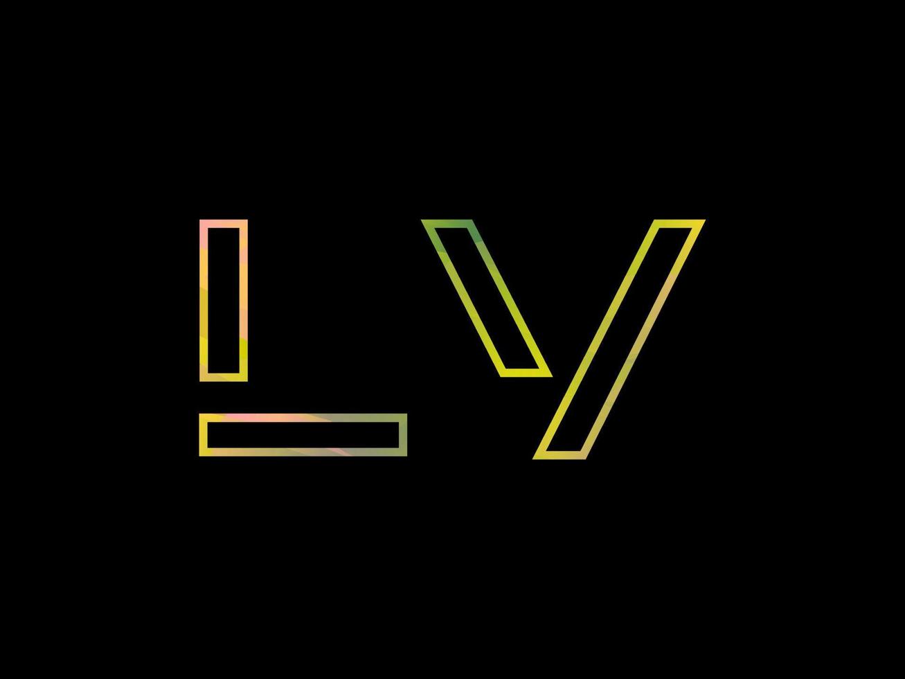 logo de lettre lv avec vecteur de texture arc-en-ciel coloré. vecteur professionnel.