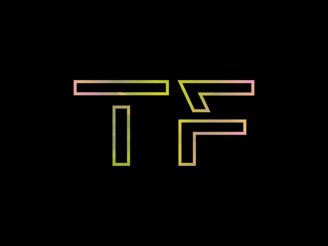 logo de lettre tf avec vecteur de texture arc-en-ciel coloré. vecteur professionnel.