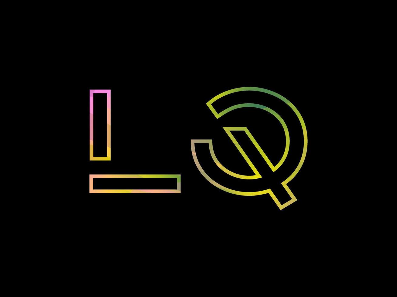 logo de lettre lq avec vecteur de texture arc-en-ciel coloré. vecteur professionnel.