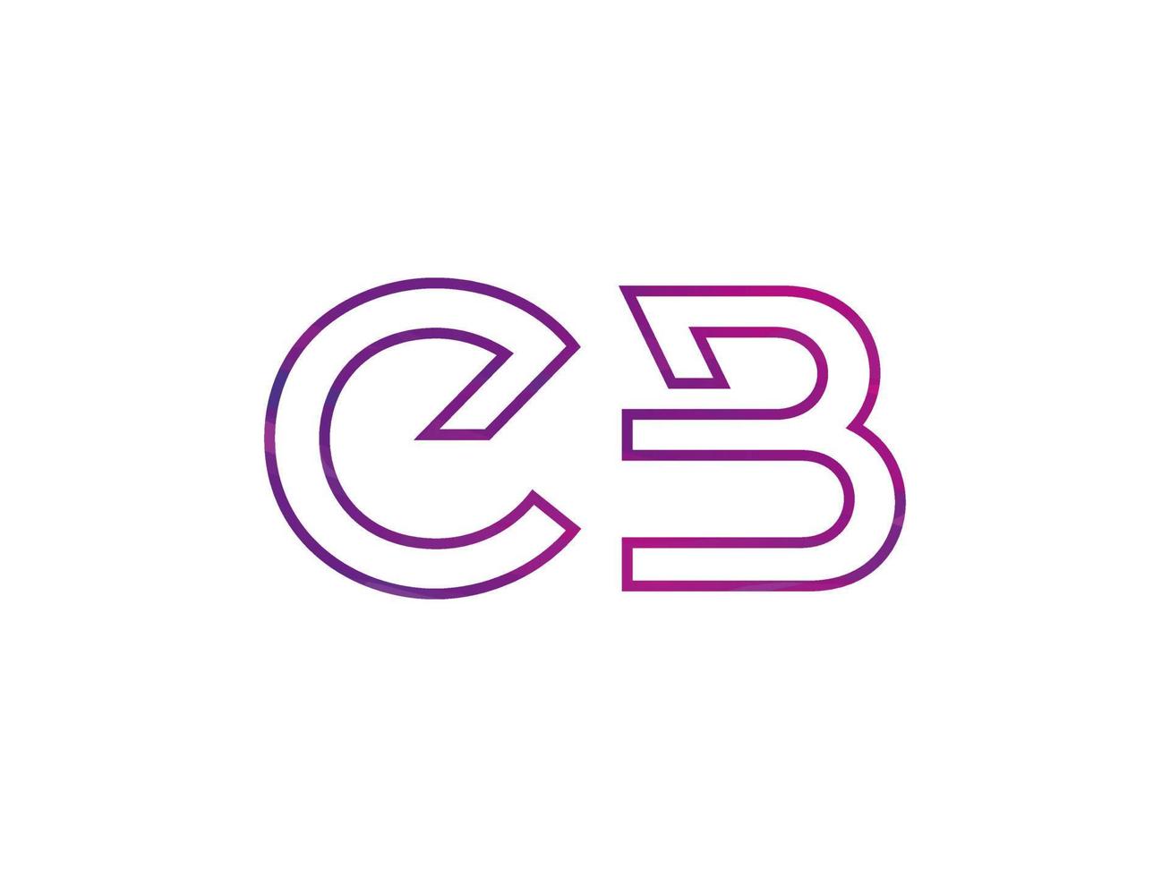 logo de lettre cb avec vecteur de texture arc-en-ciel coloré. vecteur professionnel.