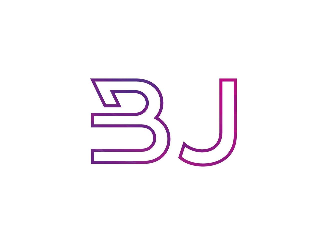 logo de lettre bj avec vecteur de texture arc-en-ciel coloré. vecteur professionnel.