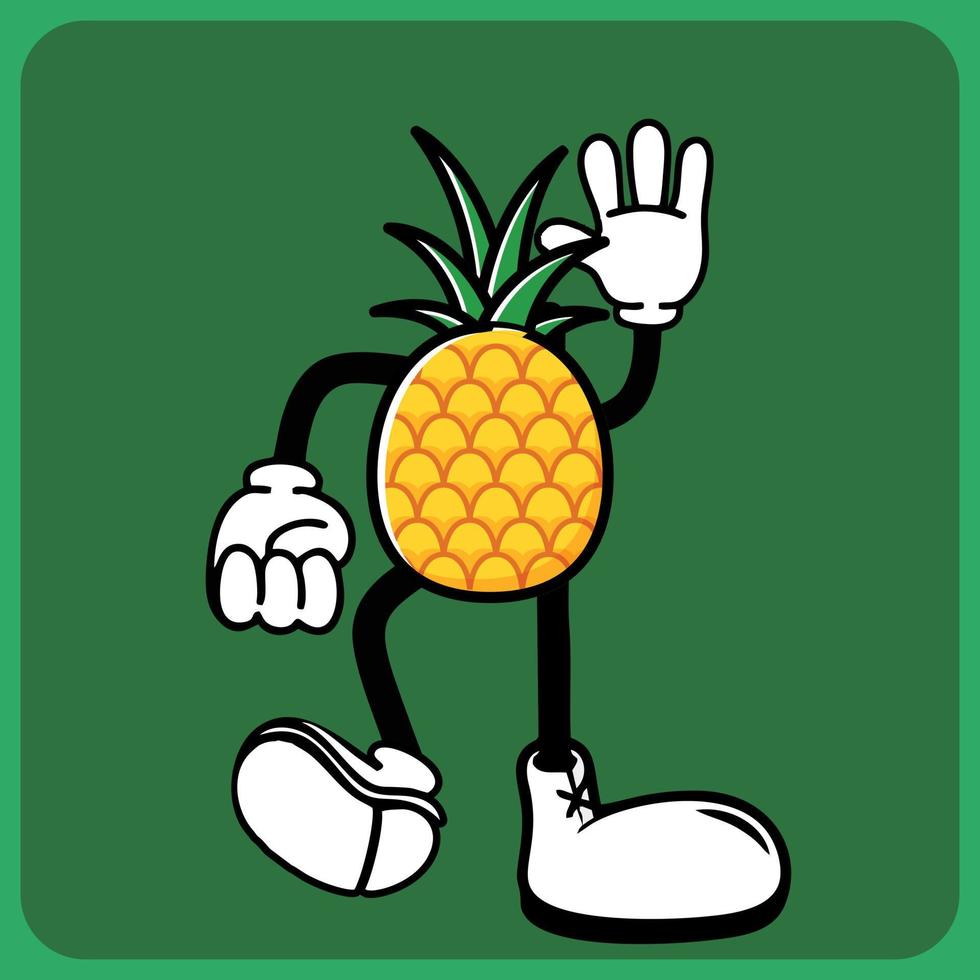 illustration vectorielle d'un personnage de dessin animé de fruits avec des jambes et des bras vecteur