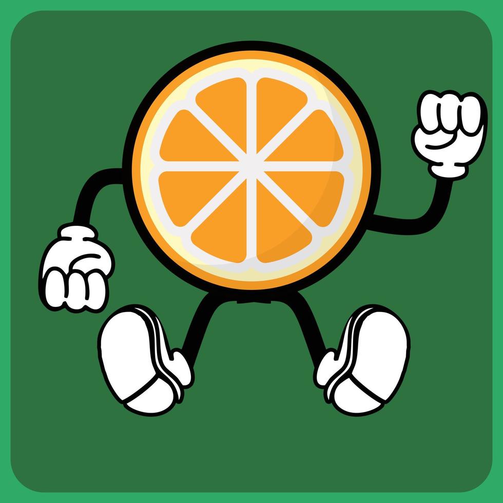 illustration vectorielle d'un personnage de dessin animé de fruits avec des jambes et des bras vecteur