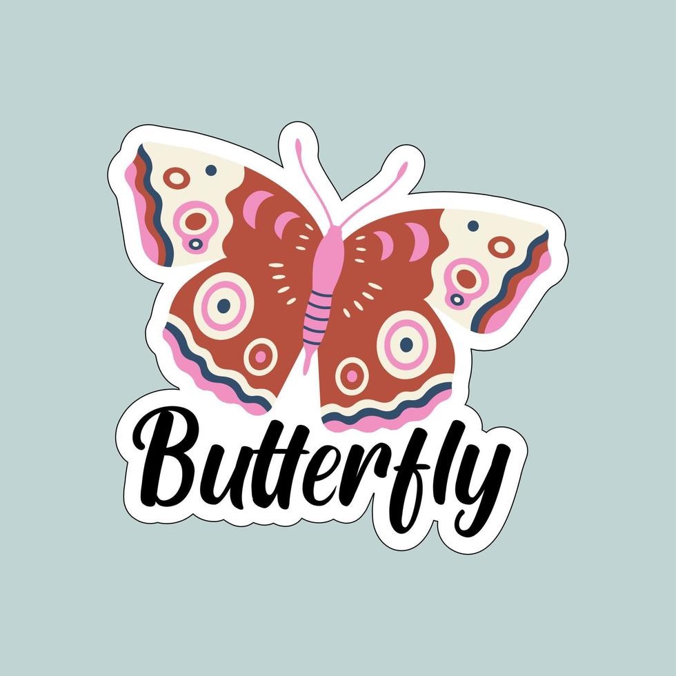 beaux papillons colorés. illustration papillon pour autocollants ou impression. conception de vecteur de papillon