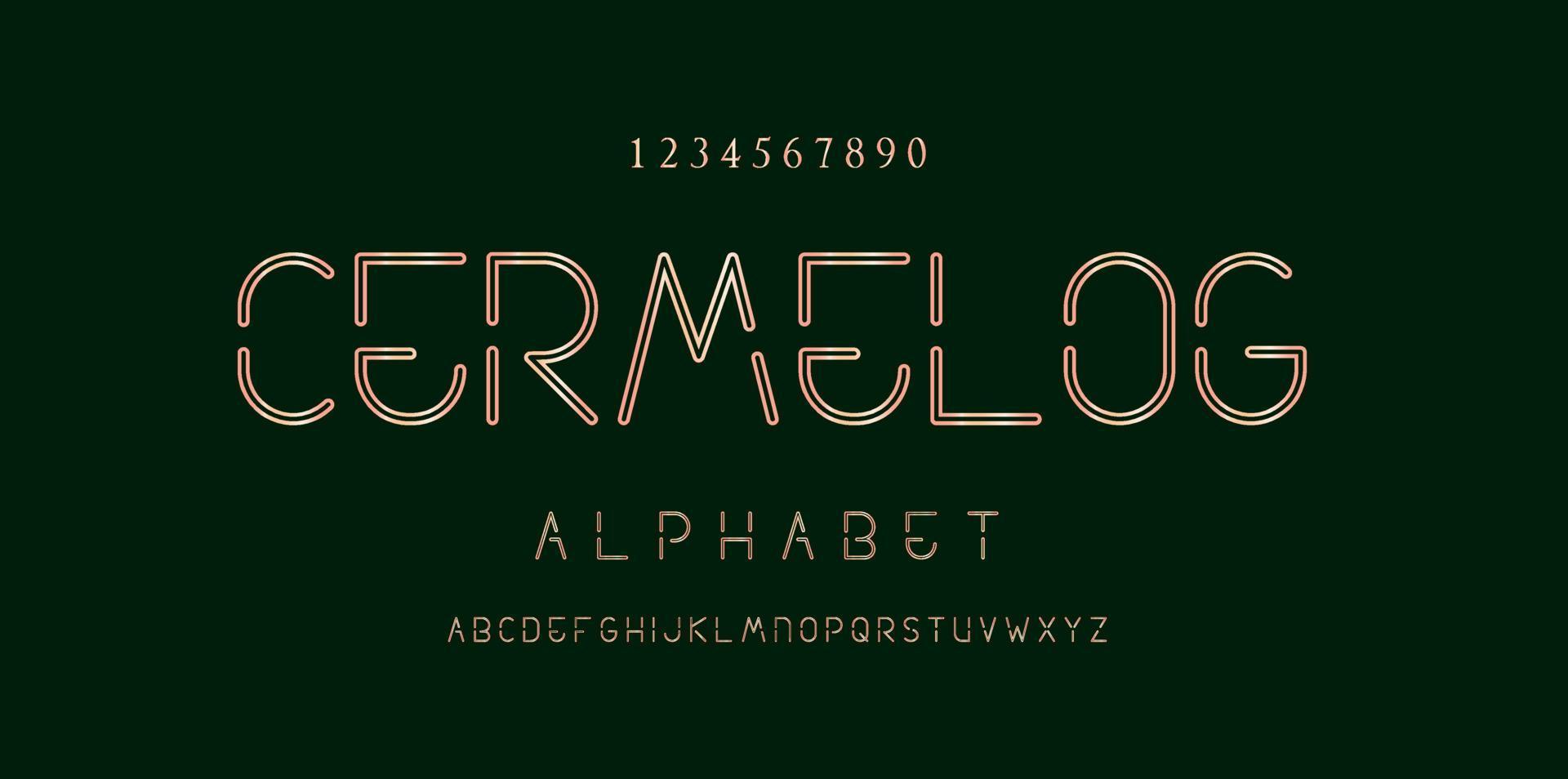 alphabet de style élégant - polices et chiffres de l'alphabet décoratif. vecteur