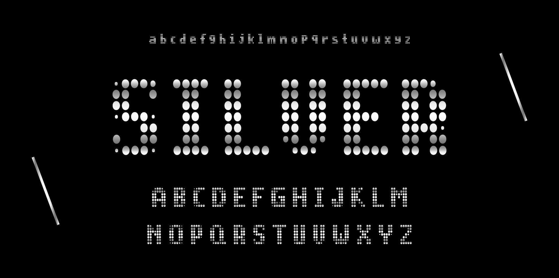 lettres de l'alphabet à la mode. typographie futures polices et chiffres de concept de conception créative. illustration vectorielle. vecteur