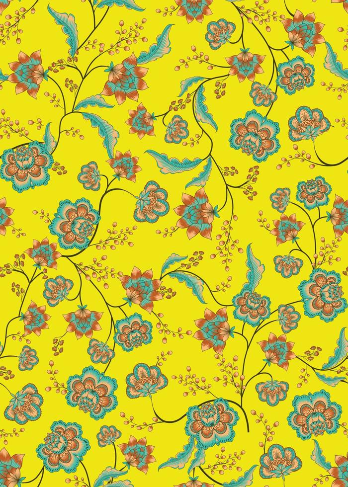 motif floral sans couture dans vector.wild fleurs, feuilles, branches, bonbons répéter pattern design set.handmade. papier peint, tissu ou conception de papier cadeau. illustration vectorielle.impression pour le linge de lit. vecteur