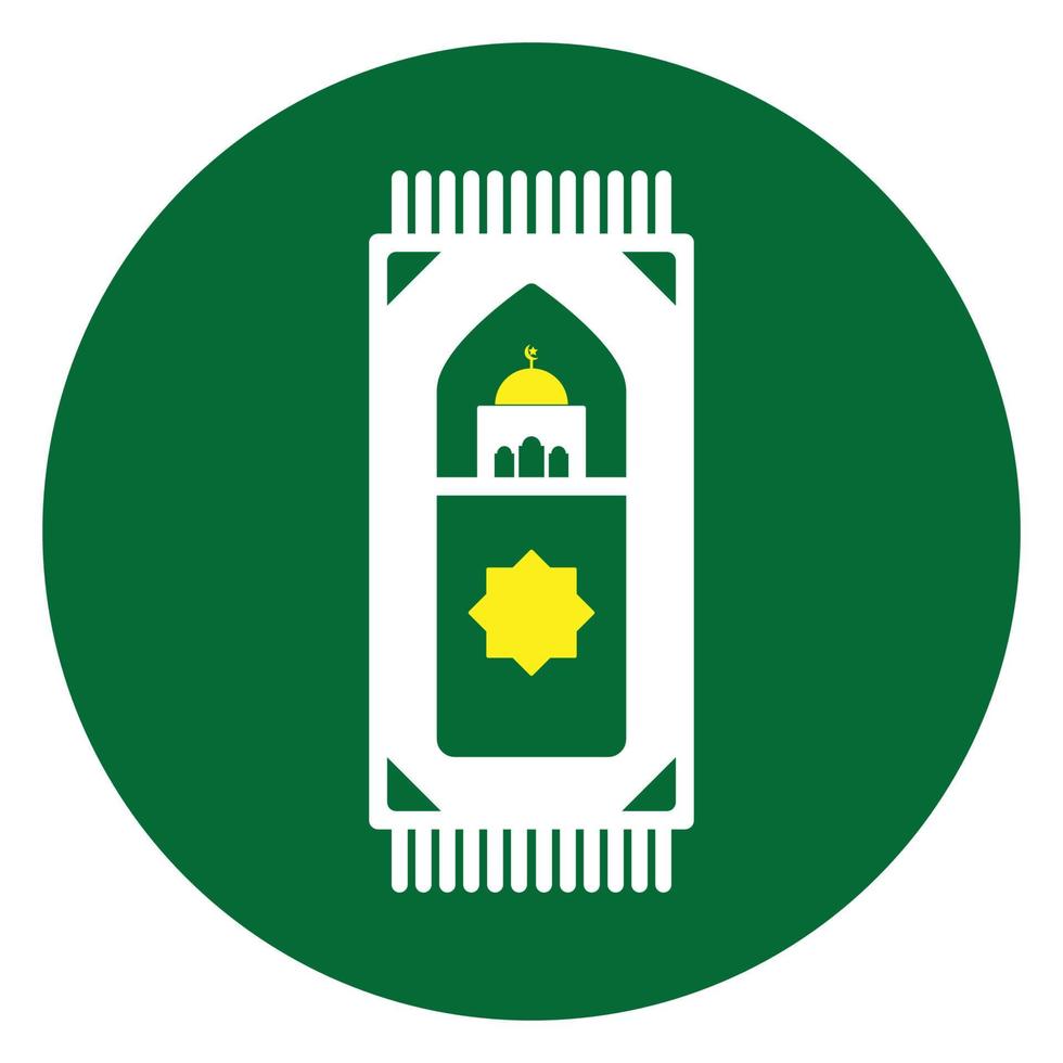 icône plate de tapis de prière islamique vecteur