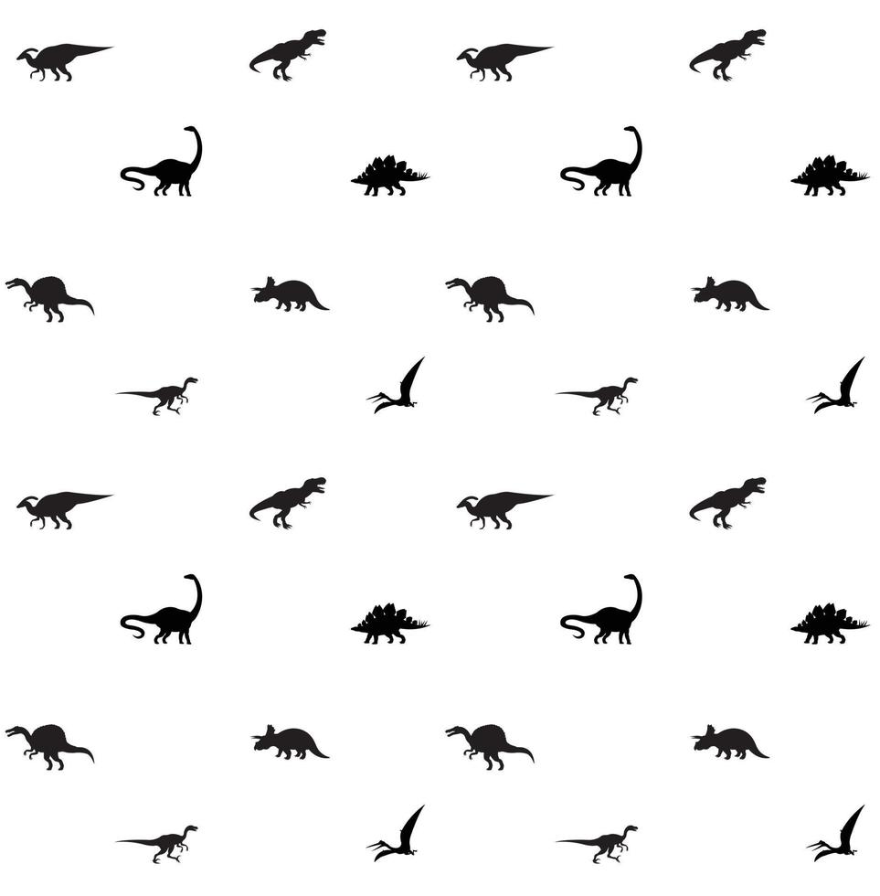 modèle sans couture de vecteur de silhouette de dinosaures