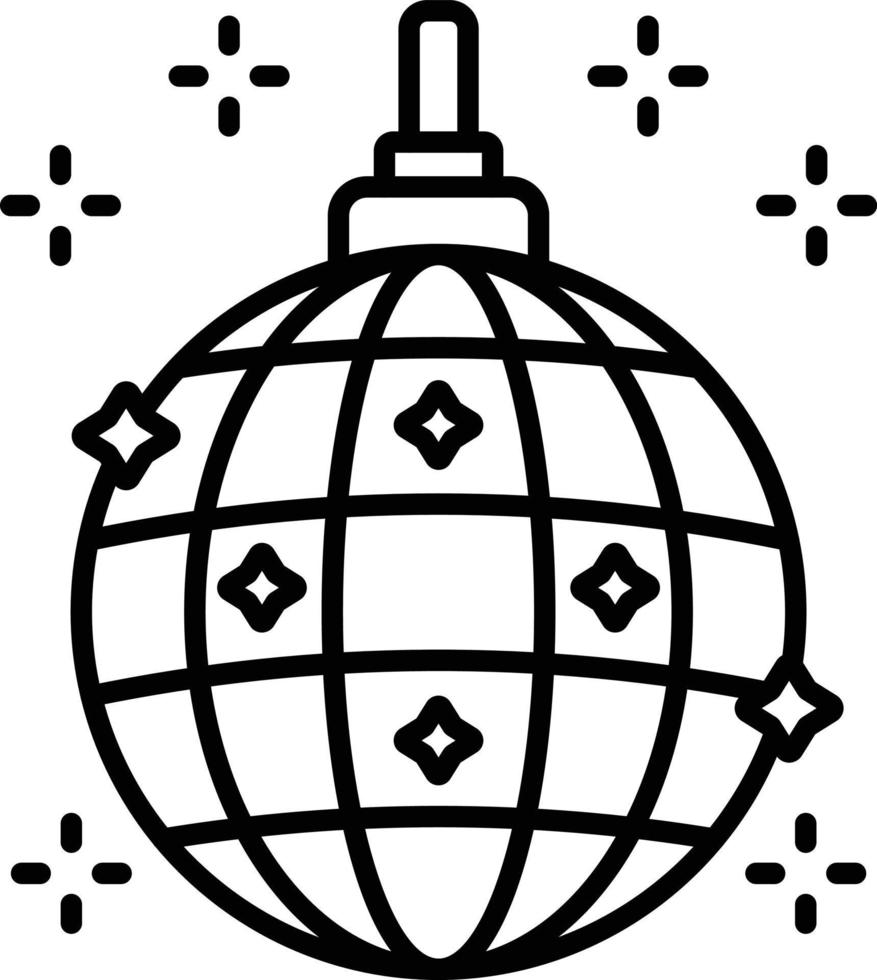 icône de ligne de boule disco vecteur