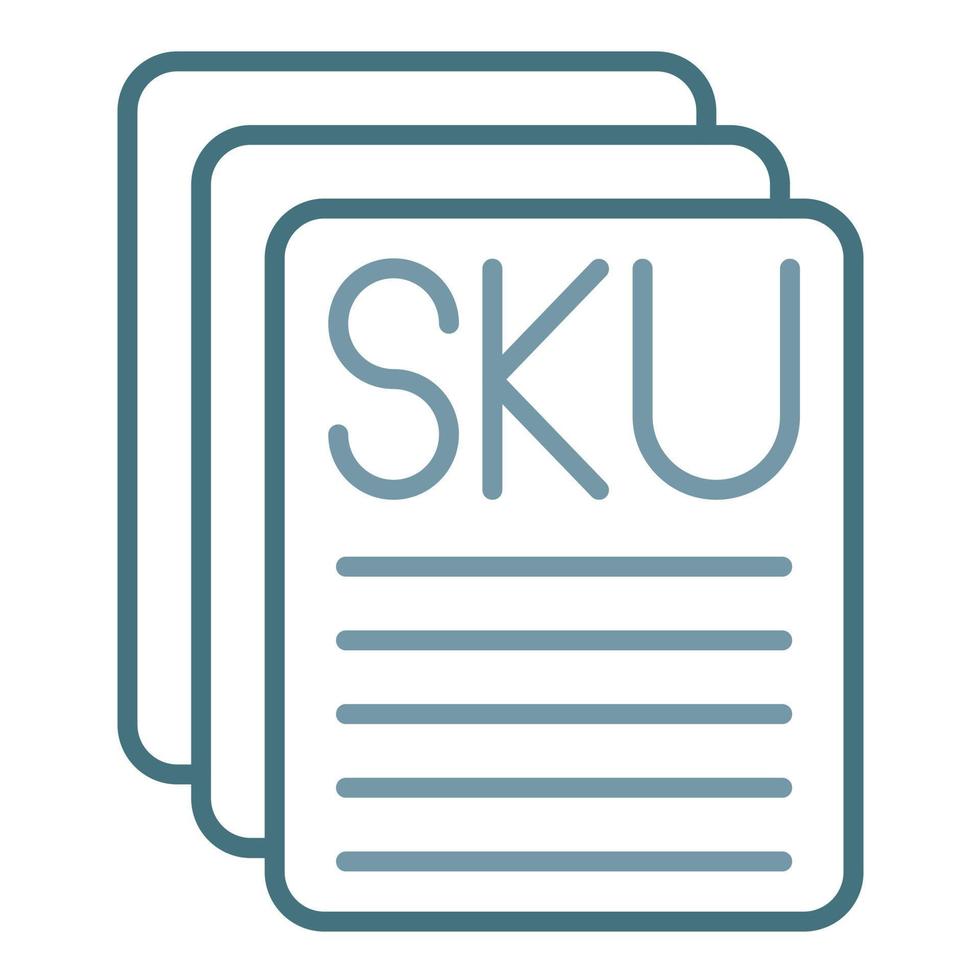 ligne de description sku icône à deux couleurs vecteur
