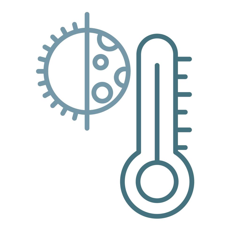 icône de deux couleurs de ligne de thermostat vecteur