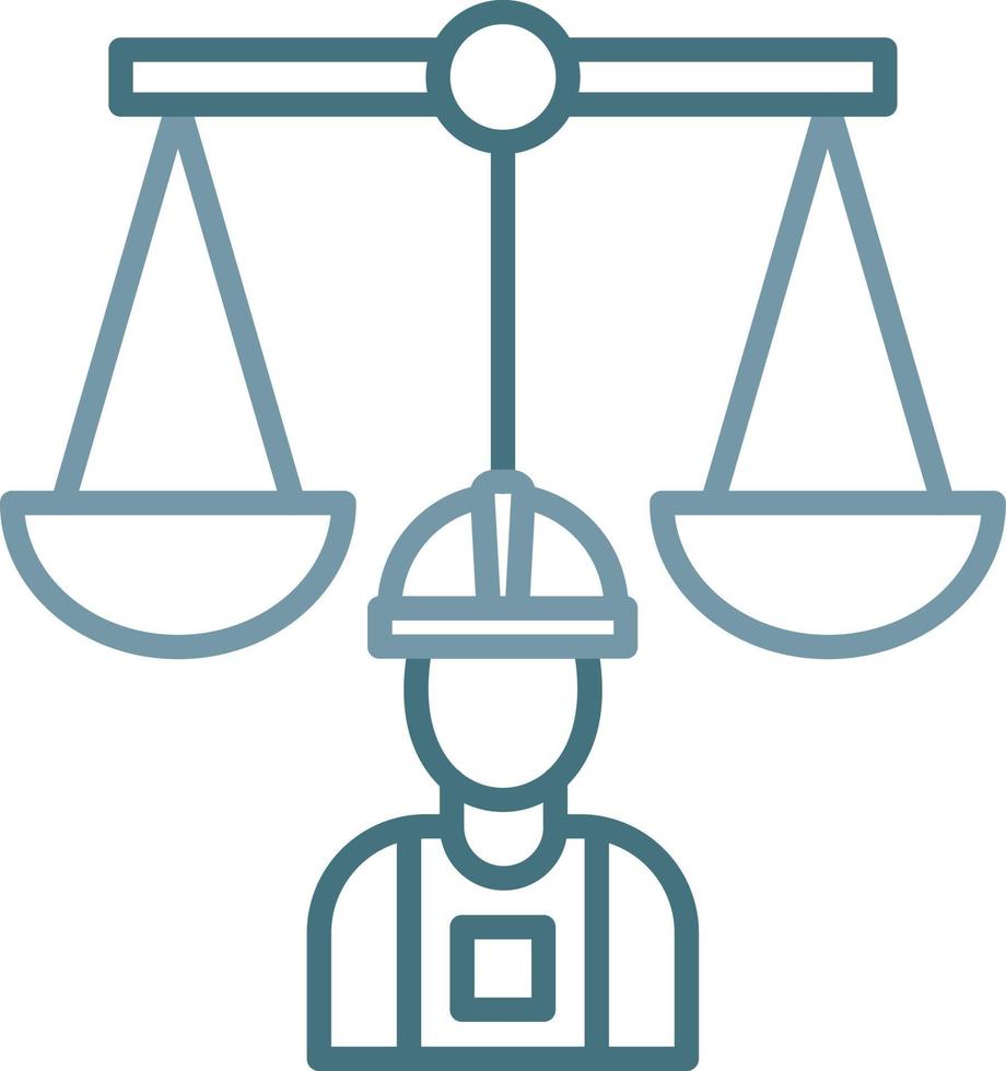 icône de deux couleurs de la ligne du droit du travail vecteur