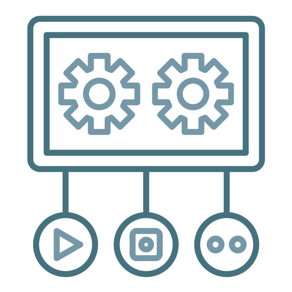icône de deux couleurs de la ligne du hub social vecteur