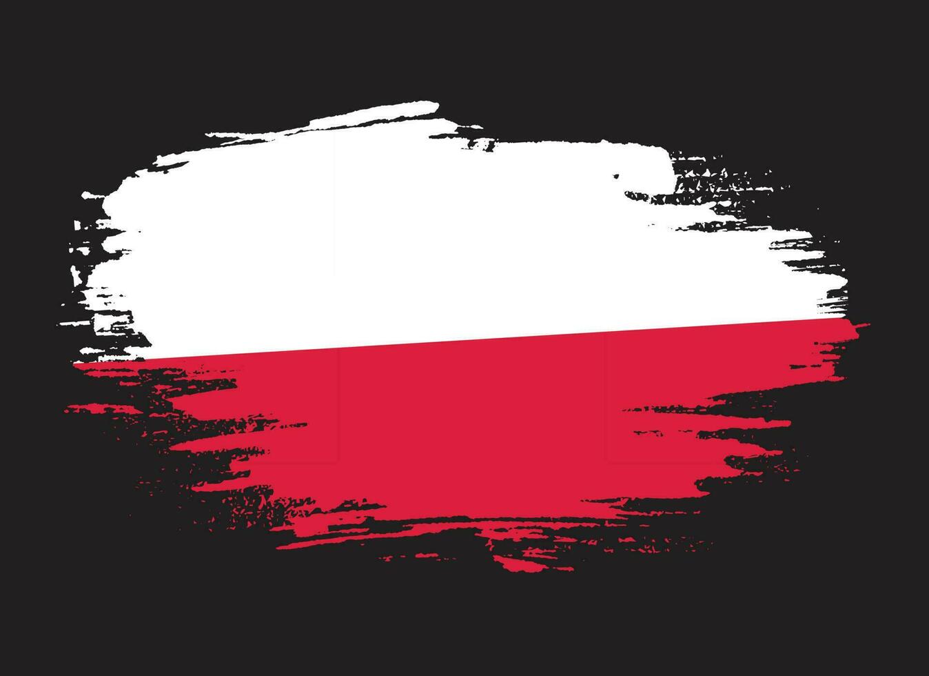 coup de pinceau vecteur drapeau pologne