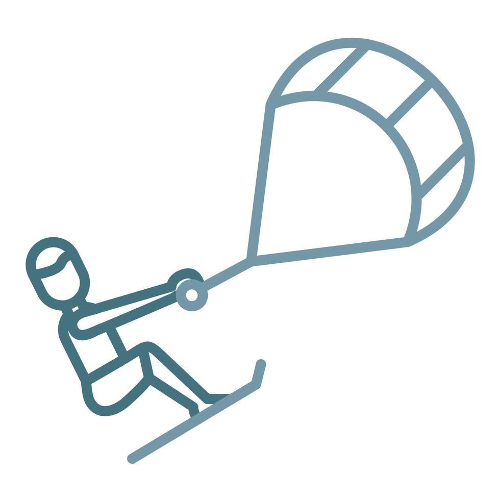 icône de deux couleurs de ligne de kitesurf vecteur