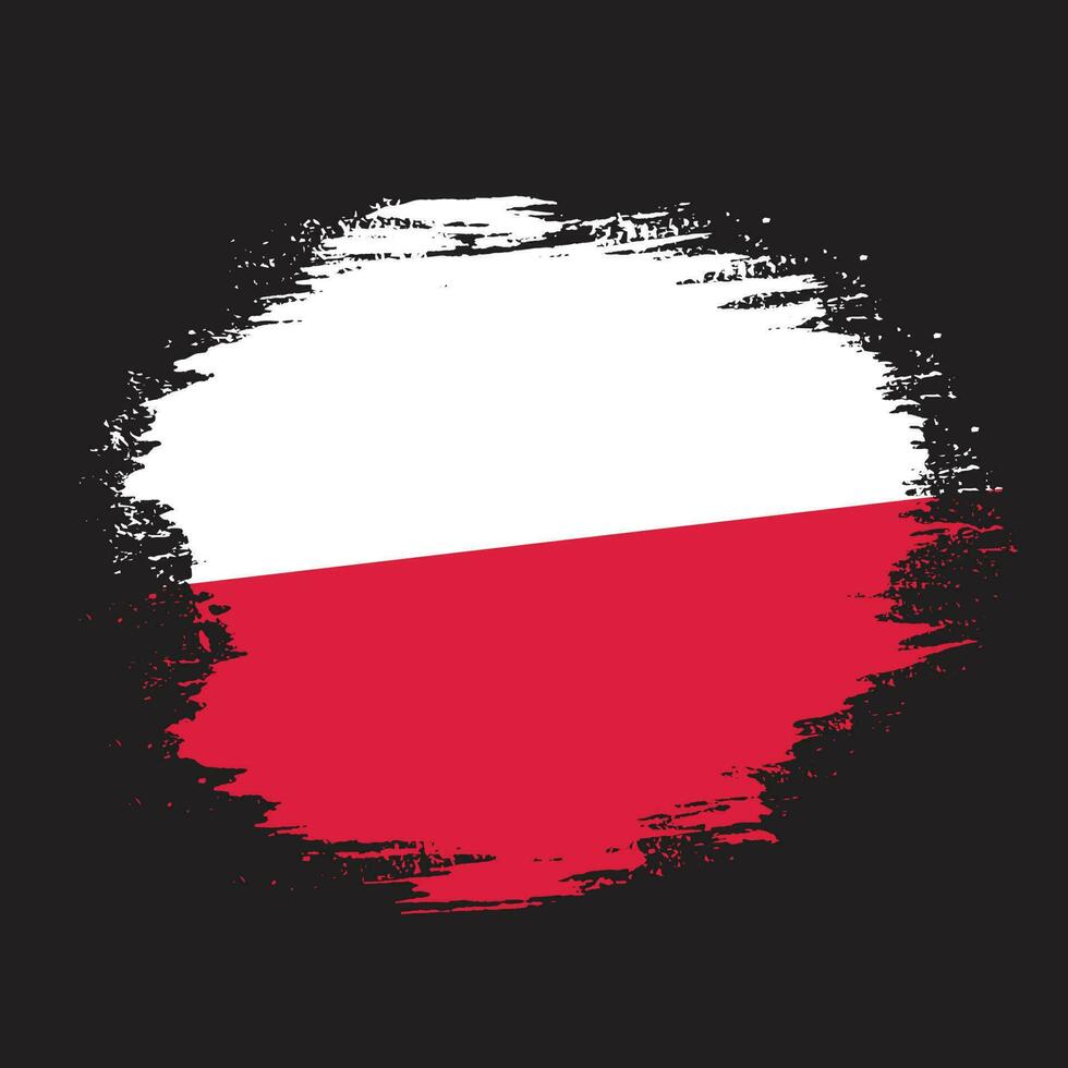 vecteur de drapeau pologne fané style grungy